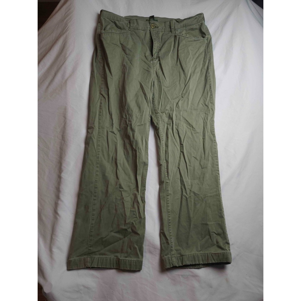 Mountain Lake Pants Womens‎ Size 16 Green Chino Straight Flat Front Casual Ankle